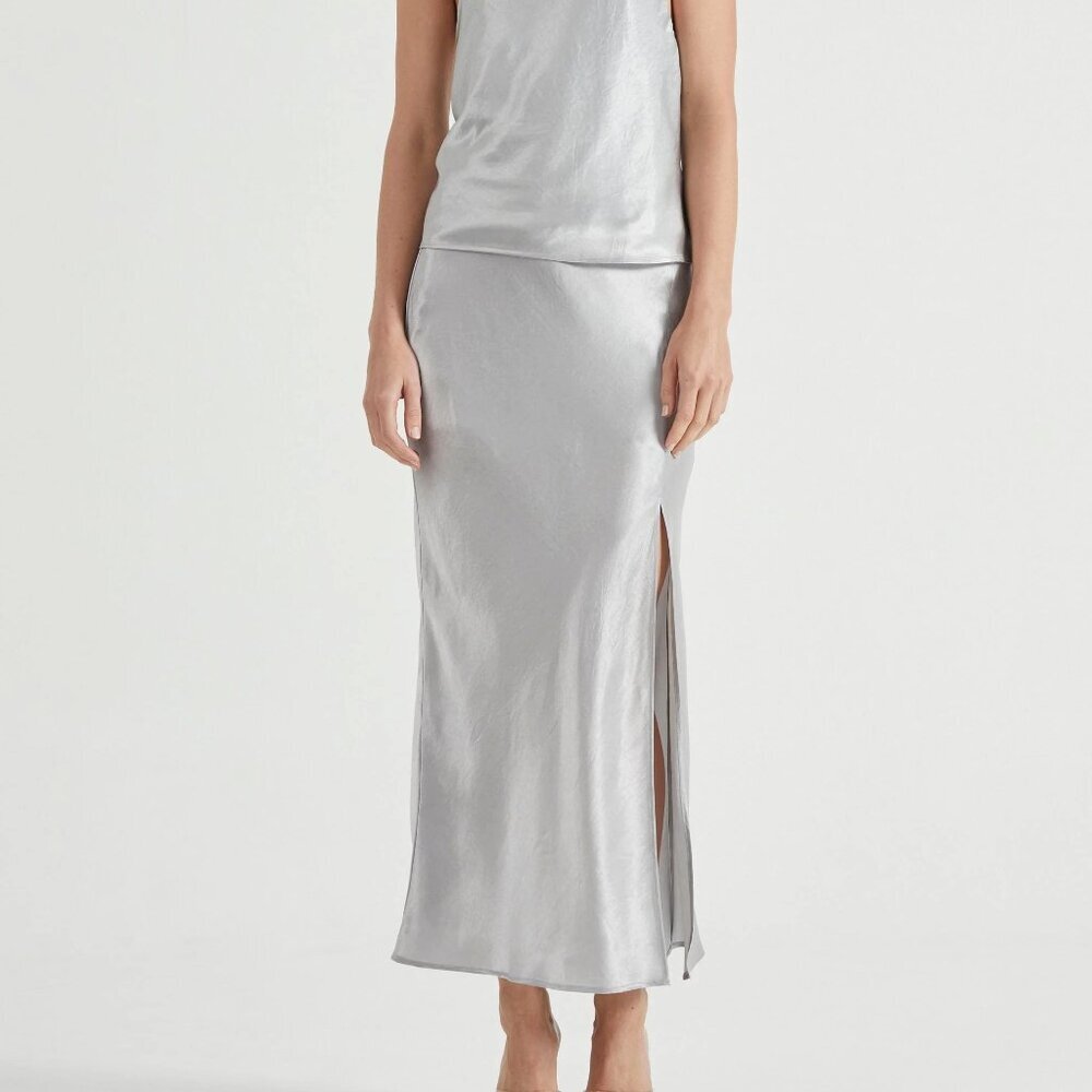 Elegant Silver Maxi Skirt. Make an offer!